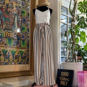 Striped High-Waist Wide-Leg jumpsuit